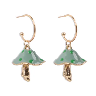 Creative Cute Mushroom Shape Pendant Alloy Earrings Women's