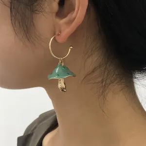 Creative Cute Mushroom Shape Pendant Alloy Earrings Women's
