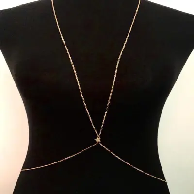 Sexy Simple Star Decorative Alloy Body Chain Women Crystal Pendant