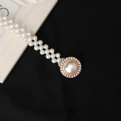 Women Elegant Imitation Pearl Elastic Dress Belt