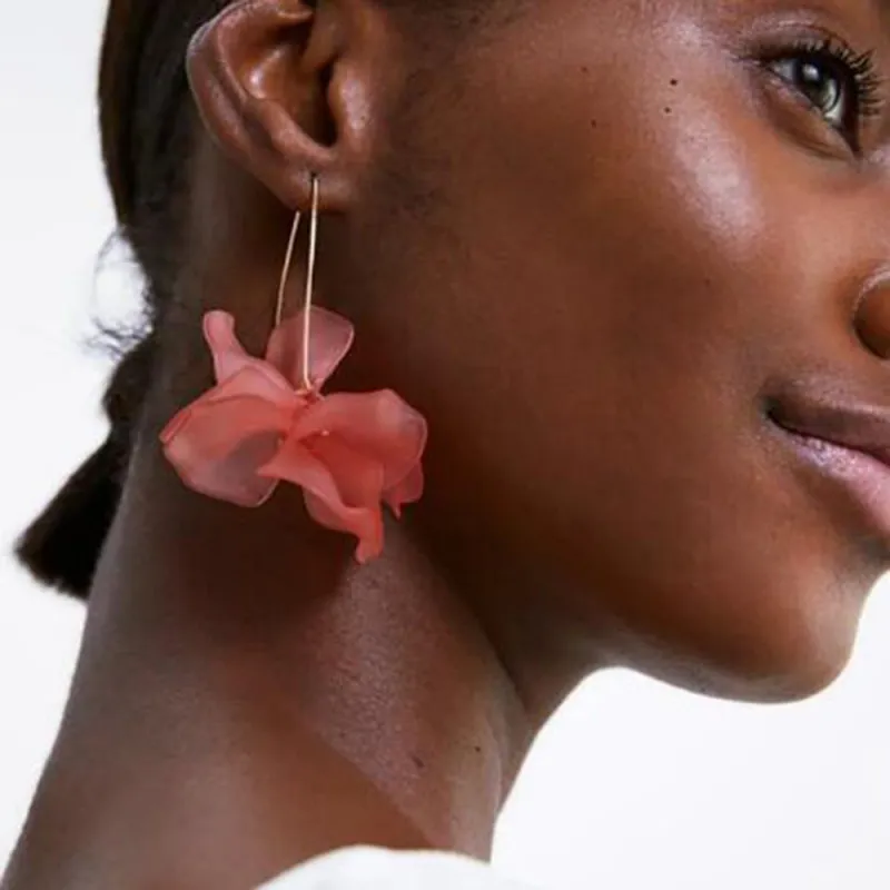 Creative Flower Shaped Resin Earrings for Women