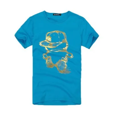 Men Plus Size Basic Short Sleeve Round Neck Cartoon Print Loose T-shirt