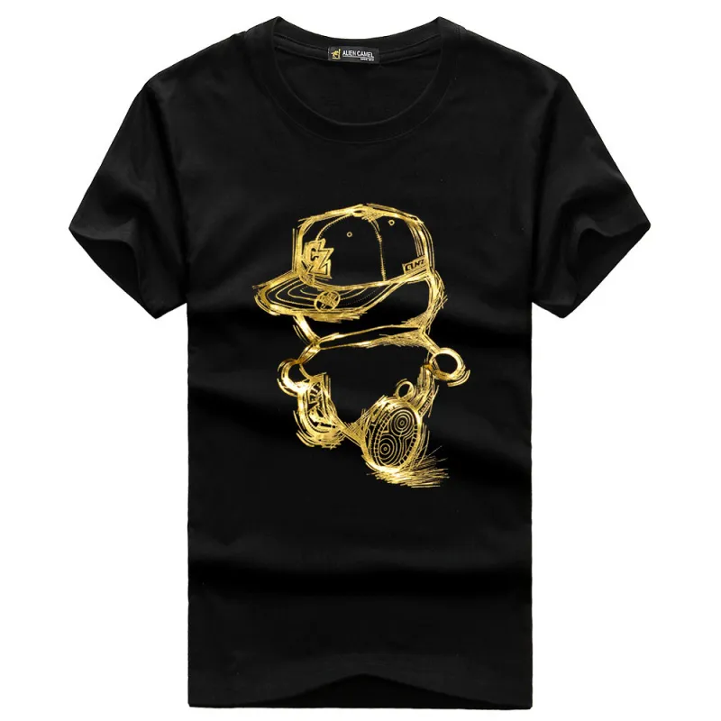 Men Plus Size Basic Short Sleeve Round Neck Cartoon Print Loose T-shirt