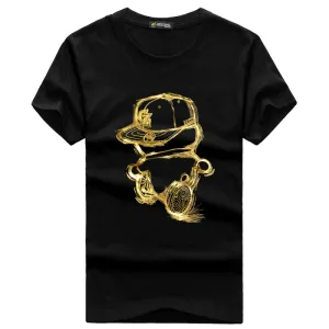Men Plus Size Basic Short Sleeve Round Neck Cartoon Print Loose T-shirt