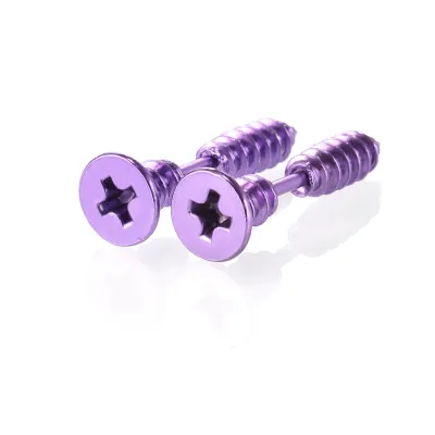 Creative Hip Hop Screw Shape Stainless Steel Unisex Cross Piercing Jewelry
