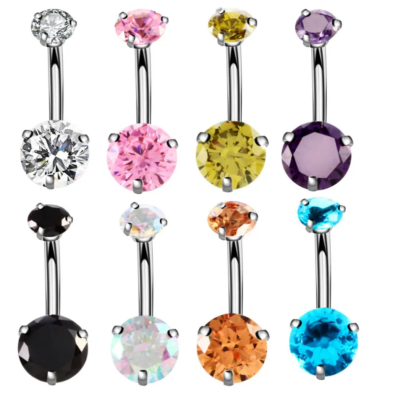 Simple Geometric Design Zircon Decorative Stainless Steel Unisex Constellation Piercing Jewelry