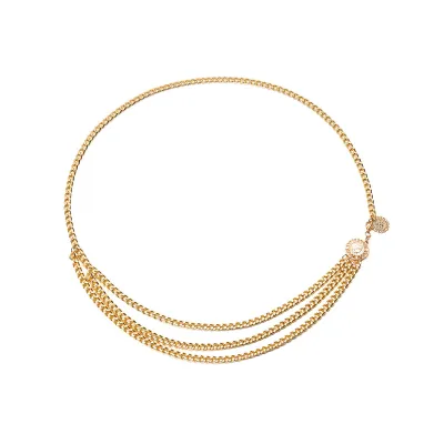 Women Vintage Layered Alloy Dress Belt Chain