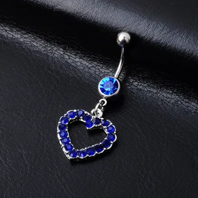 Creative Geometric Heart Shaped Zircon Decorative Steel Piercing Jewelry