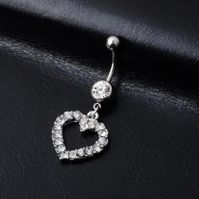 Creative Geometric Heart Shaped Zircon Decorative Steel Piercing Jewelry