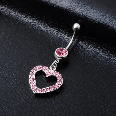 Creative Geometric Heart Shaped Zircon Decorative Steel Piercing Jewelry