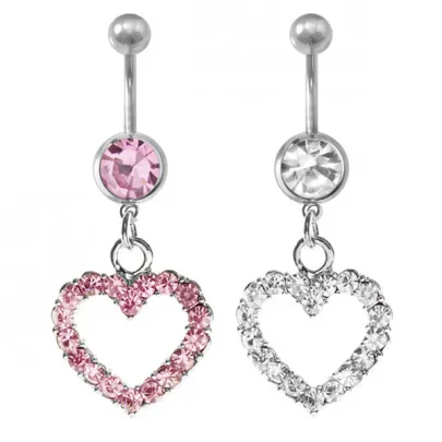 Creative Geometric Heart Shaped Zircon Decorative Steel Piercing Jewelry