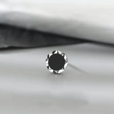 Men's Simple Geometric Round Alloy Stud Earrings