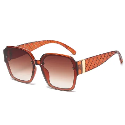 Women Vintage Large Frame Gradient Lens Sunglasses