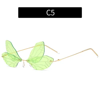 Women Chic Frameless Butterfly Shaped Sunglasses