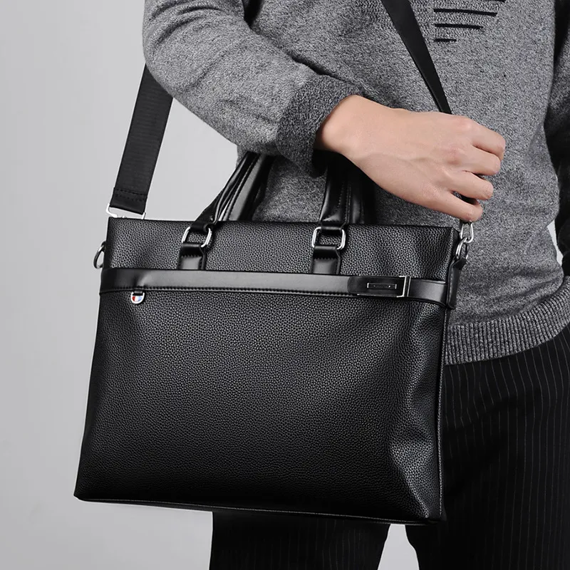 Men Classic Business Soft PU Leather Laptop Briefcase 15 Inch