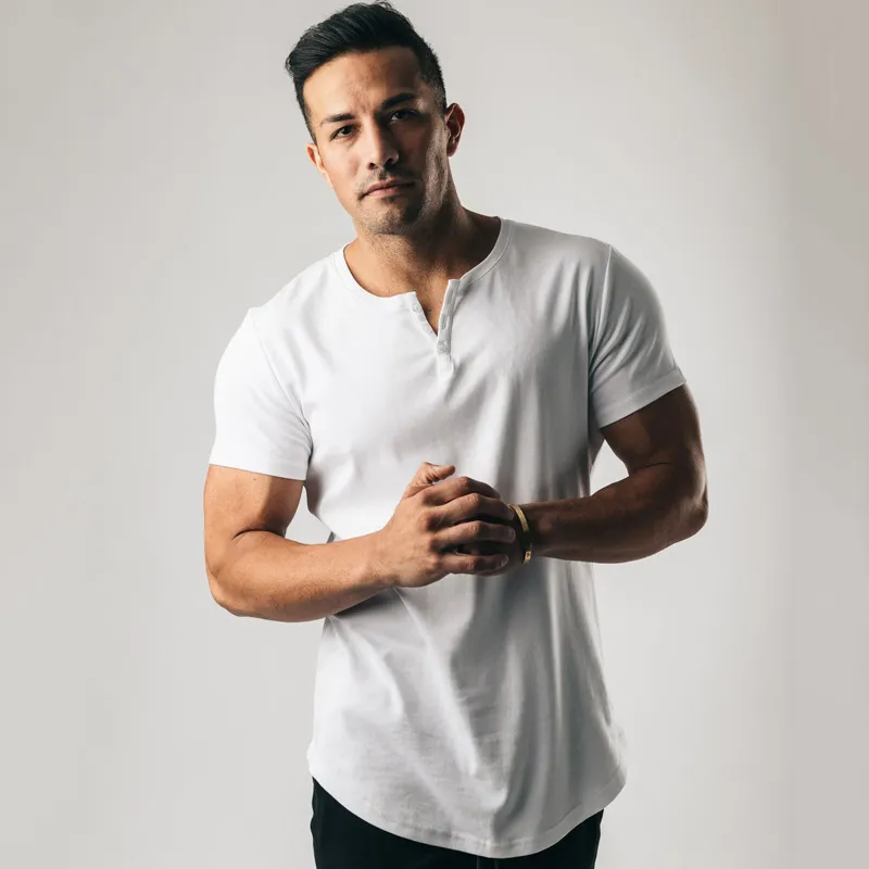 Men Basic Short Sleeve Solid Color Cotton Polo T-Shirt