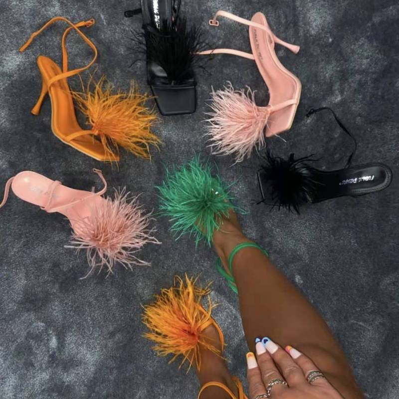 Orange feather outlet heels