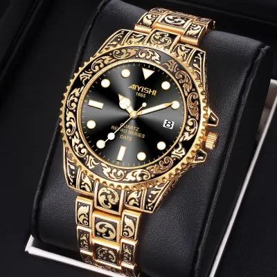 Men Vintage Automatic Waterproof Stainless Steel Quartz Watch