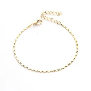 Fashion Single Chain Design Summer Beach Anklet Alloy Simple Women's Wave