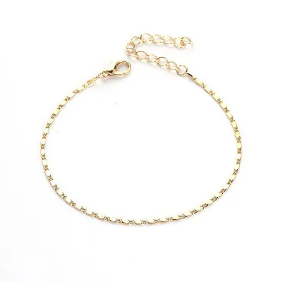 Fashion Single Chain Design Summer Beach Anklet Alloy Simple Women's Wave
