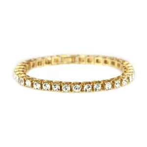 Men Single Layer Plated Alloy Crystal Bracelet