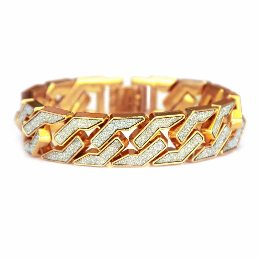 Fashion Men Alloy Chain Glitter Hiphop Bracelet