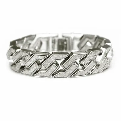 Fashion Men Alloy Chain Glitter Hiphop Bracelet