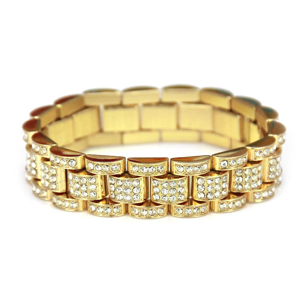 Wholesale Hot Sale Hip-hop Men Fashion Plated Alloy Bracelet