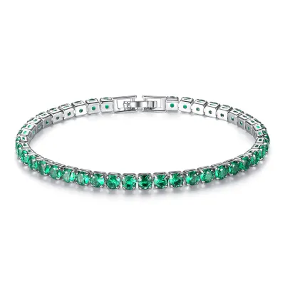 Wholesale Women's Single Layer Top Grade Zircon Copper Bracelet Geometric