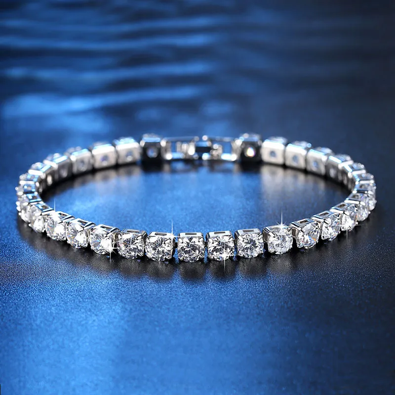 Wholesale Women's Single Layer Top Grade Zircon Copper Bracelet Geometric