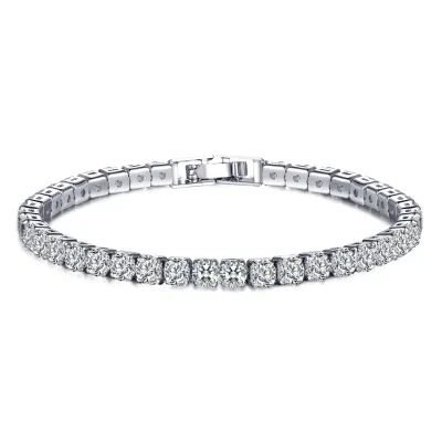 Wholesale Women's Single Layer Top Grade Zircon Copper Bracelet Geometric