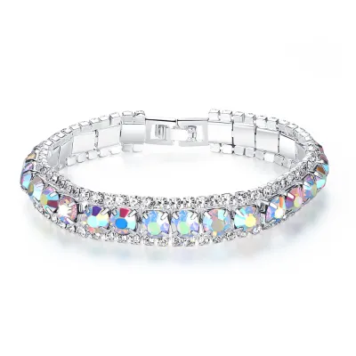 Colored Zircon Top Grade Alloy Women's Geometric Bangle Bracelet