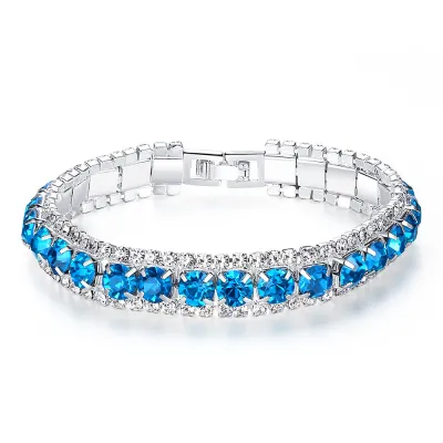 Colored Zircon Top Grade Alloy Women's Geometric Bangle Bracelet