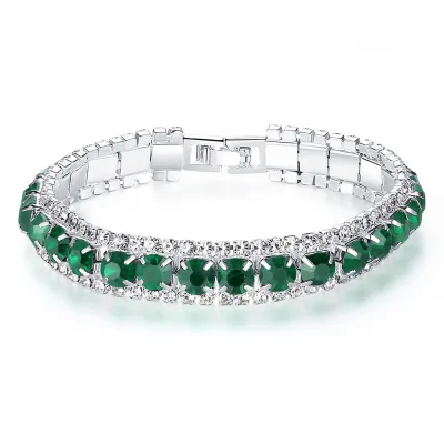 Colored Zircon Top Grade Alloy Women's Geometric Bangle Bracelet