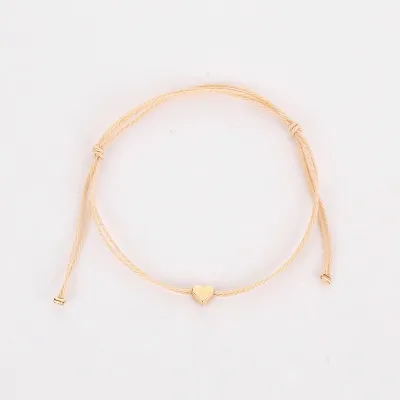 Simple Slim Cord Heart Design Adjustable Men Women Bracelet