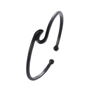 Wave Design Women Cuff Bangle Summer Simple Alloy