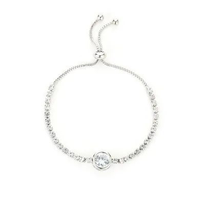 Exquisite Round Crystal Design Women Adjustable Alloy Bracelet