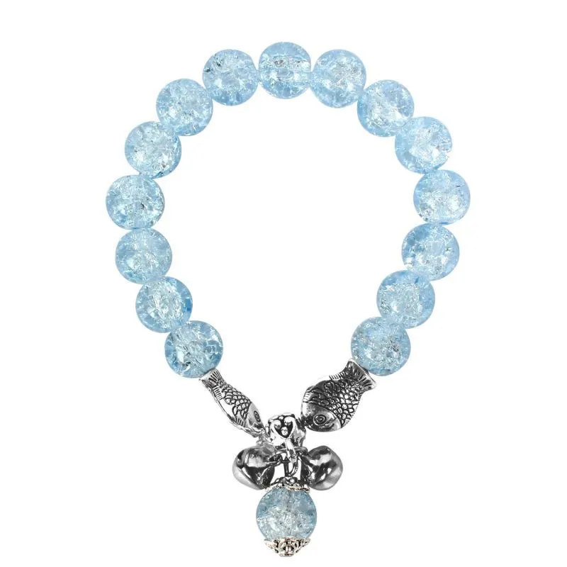 Boho Glass Beads Kiss Fish Pattern Charm Bracelet Women's