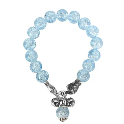 Boho Glass Beads Kiss Fish Pattern Charm Bracelet Women's