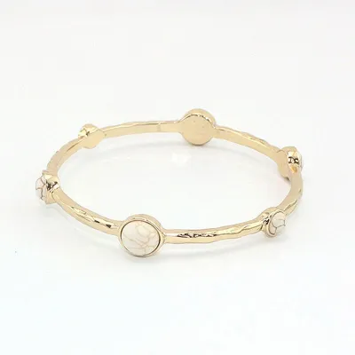 Fashion Multicolor Natural Stone Decor Unique Women Bangle