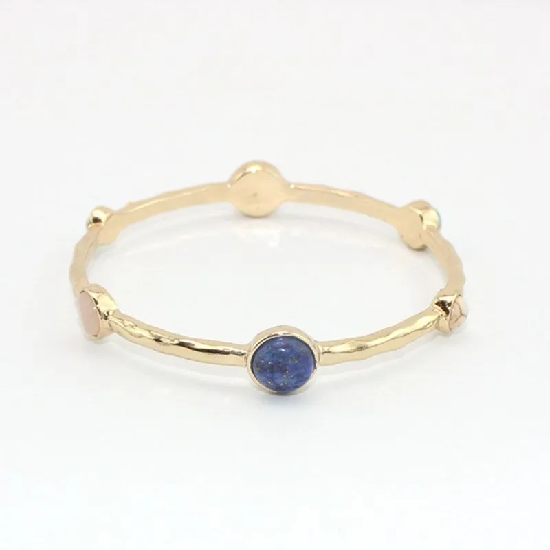Fashion Multicolor Natural Stone Decor Unique Women Bangle