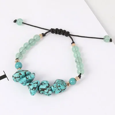 Bohemian Style Irregular Stone Beaded Women's Handmade Adjustable Bracelet