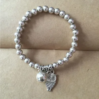 Creative Simple Silver Tone Alloy Bell Design Ethnic Stretchy Bracelet