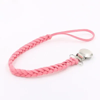 Baby Braided Anti-drop Chain Pacifier Rope Leather Alloy
