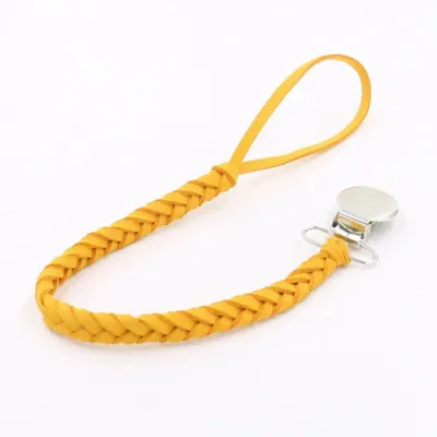 Baby Braided Anti-drop Chain Pacifier Rope Leather Alloy
