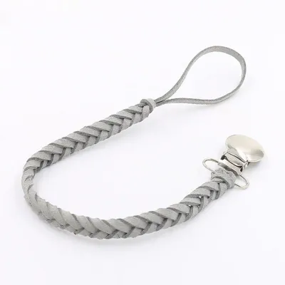 Baby Braided Anti-drop Chain Pacifier Rope Leather Alloy