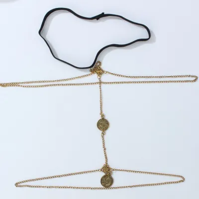 Multilayer Alloy Chain Coin Design Thigh Decoration Body Chain
