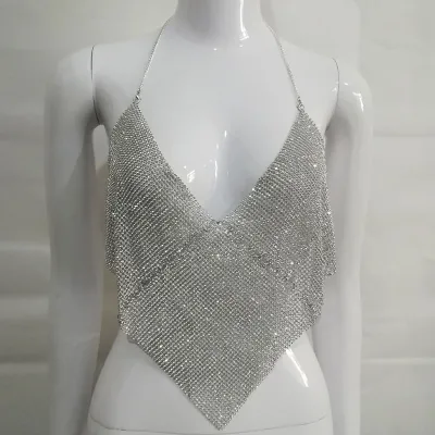 Wholesale Nightclub Triangle Shape Hollow Metal Camis Top