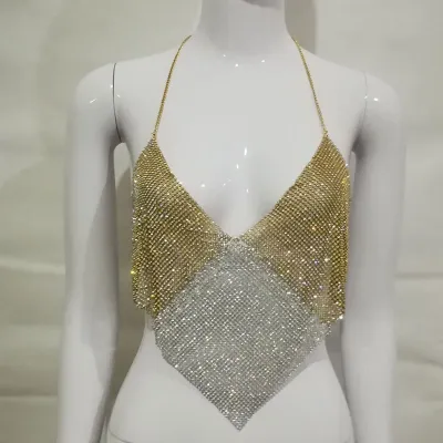 Wholesale Nightclub Triangle Shape Hollow Metal Camis Top