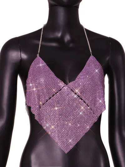 Wholesale Nightclub Triangle Shape Hollow Metal Camis Top